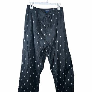 Polo by Ralph Lauren Black Joggers with White Logo Pattern